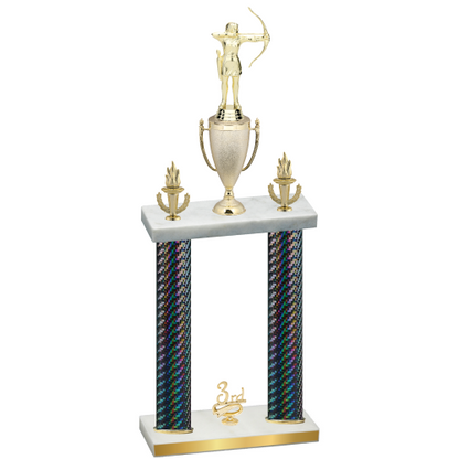 Double Black Carbon Fiber Third Place Archery Trophy