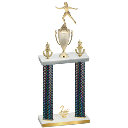 Double Black Carbon Fiber Second Place Skater Trophy