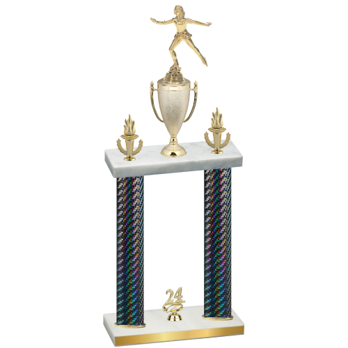 Double Black Carbon Fiber Year Skater Trophy
