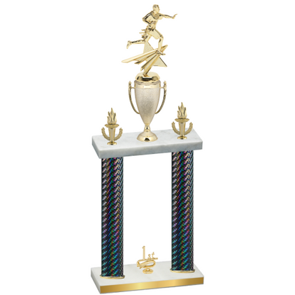 Double Black Carbon Fiber First Place Flag Football Trophy