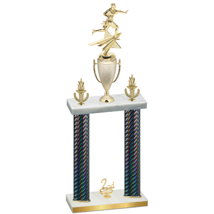 Double Black Carbon Fiber Second Place Flag Football Trophy