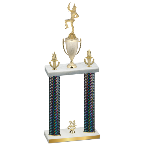 Double Black Carbon Fiber Year Majorette Trophy
