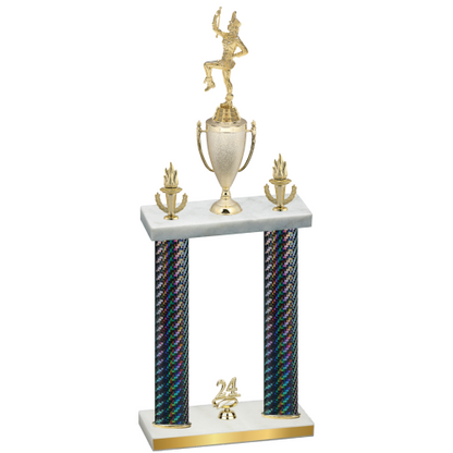 Double Black Carbon Fiber Year Majorette Trophy