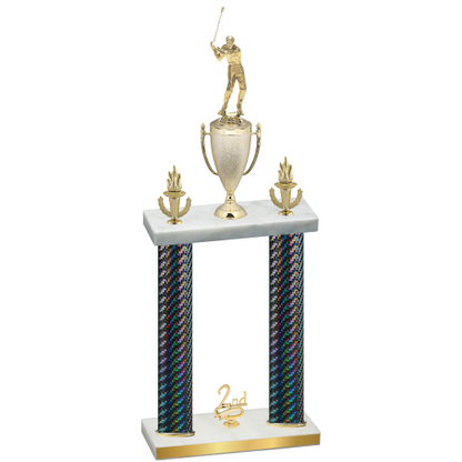 Double Black Carbon Fiber Second Place Golf Trophy