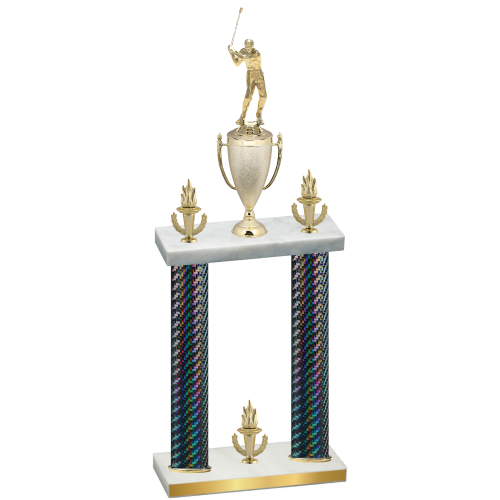 Double Black Carbon Fiber Victory Golf Trophy