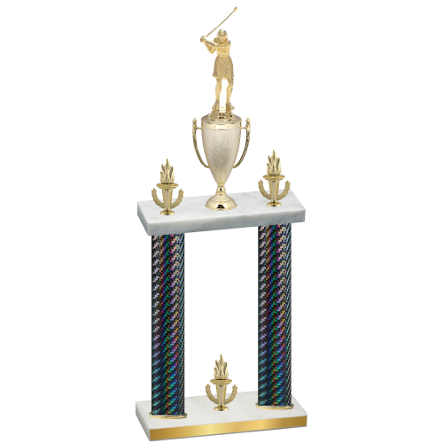 Double Black Carbon Fiber Victory Golf Trophy