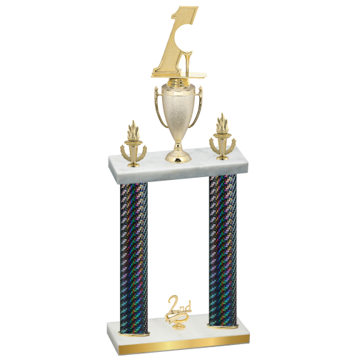 Double Black Carbon Fiber Second Place Golf Trophy