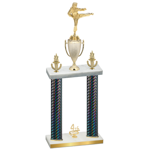 Double Black Carbon Fiber Fourth Place Karate Trophy