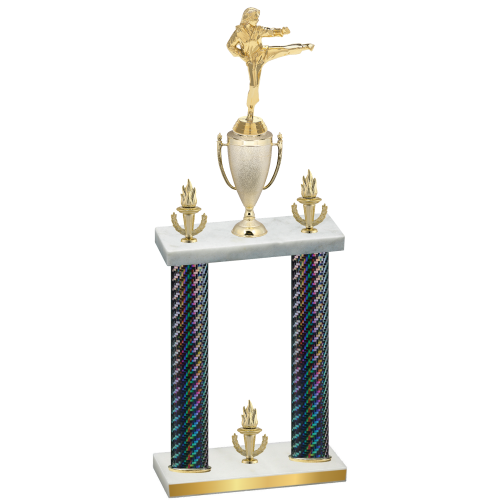 Double Black Carbon Fiber Victory Karate Trophy