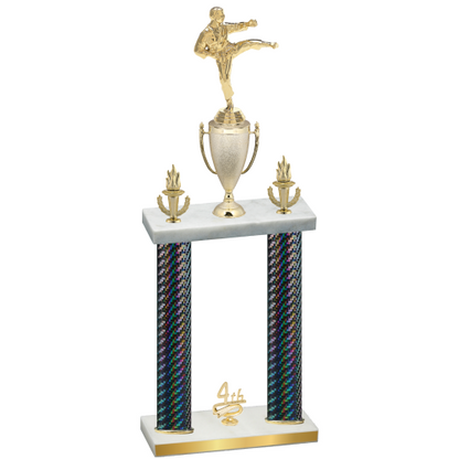 Double Black Carbon Fiber Fourth Place Karate Trophy