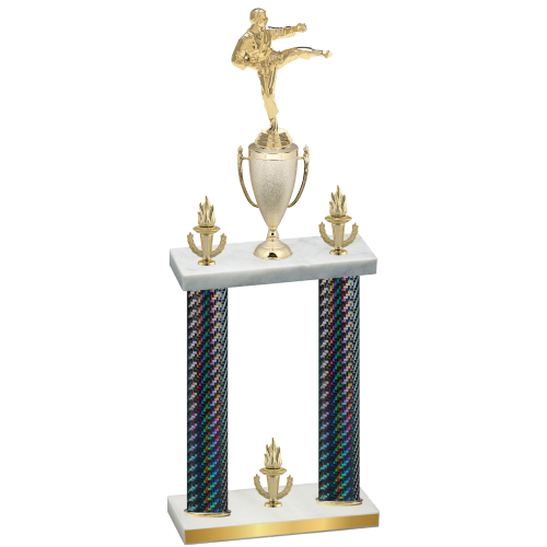 Double Black Carbon Fiber Victory Karate Trophy