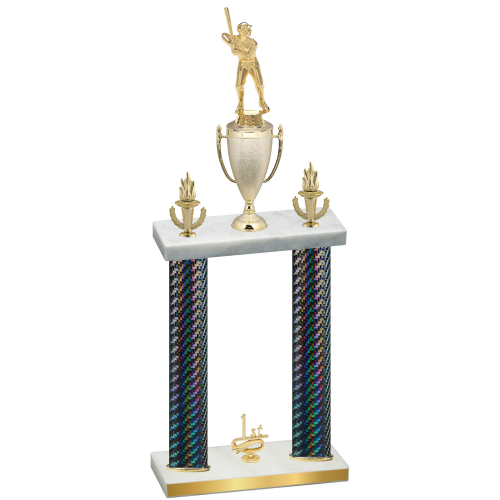 Double Black Carbon Fiber First Place Baseball Trophy