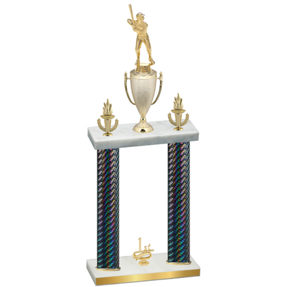 Double Black Carbon Fiber First Place Baseball Trophy
