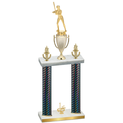 Double Black Carbon Fiber First Place Softball Trophy