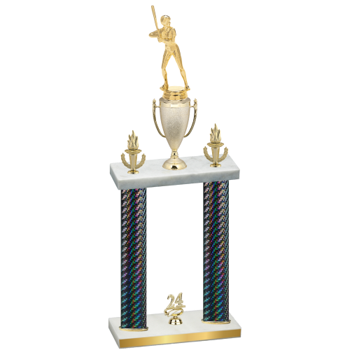 Double Black Carbon Fiber Year Softball Trophy