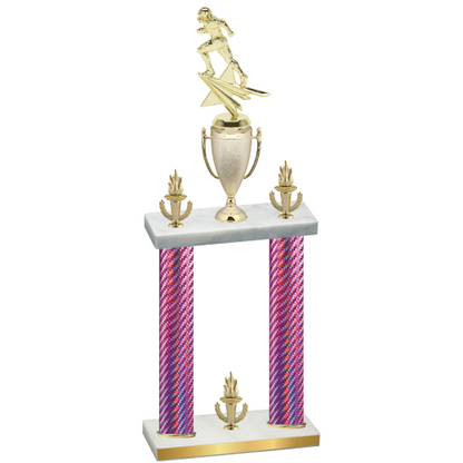 Double Pink Carbon Fiber Victory Football Trophy