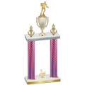Double Pink Carbon Fiber Third Place Rugby Trophy