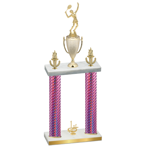 Double Pink Carbon Fiber First Place Tennis Trophy
