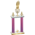 Double Pink Carbon Fiber First Place Football Trophy