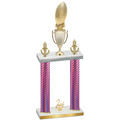 Double Pink Carbon Fiber Second Place Football Trophy