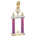 Double Pink Carbon Fiber Third Place Football Trophy