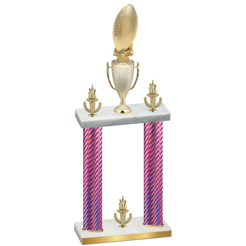 Double Pink Carbon Fiber Victory Football Trophy