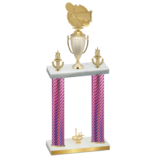 Double Pink Carbon Fiber First Place Tennis Trophy