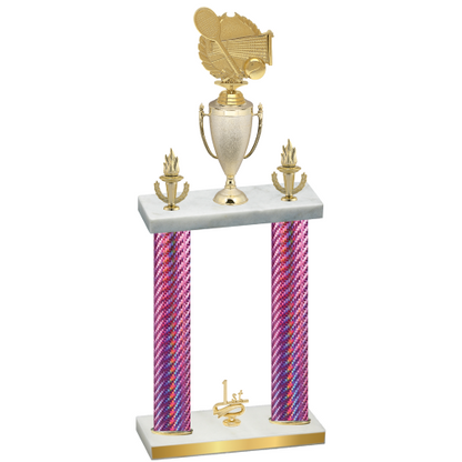 Double Pink Carbon Fiber First Place Tennis Trophy