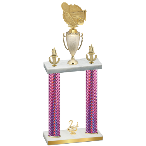 Double Pink Carbon Fiber Second Place Tennis Trophy