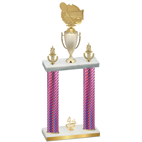 Double Pink Carbon Fiber Fourth Place Tennis Trophy