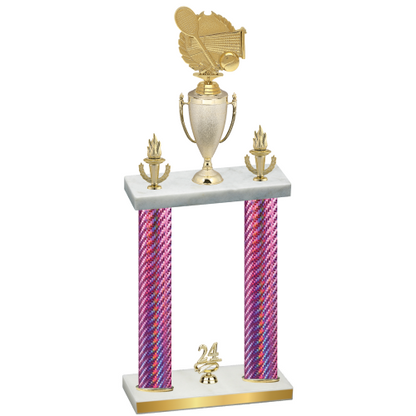 Double Pink Carbon Fiber Year Tennis Trophy