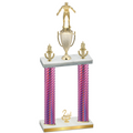 Double Pink Carbon Fiber Second Place Wrestling Trophy