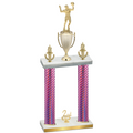 Double Pink Carbon Fiber Second Place Volleyball Trophy