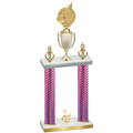 Double Pink Carbon Fiber Second Place Volleyball Trophy