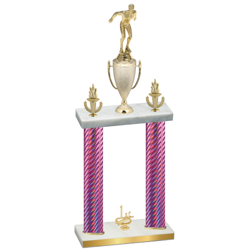 Double Pink Carbon Fiber First Place Swimming Trophy