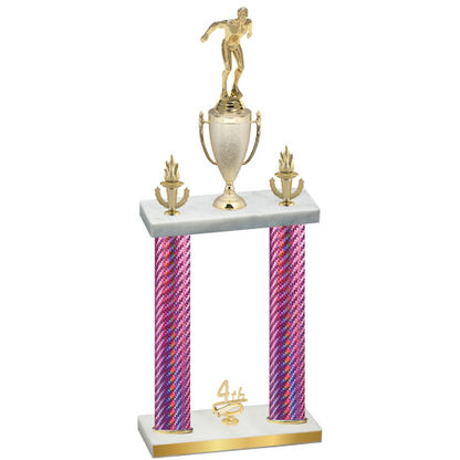 Double Pink Carbon Fiber Fourth Place Swimming Trophy