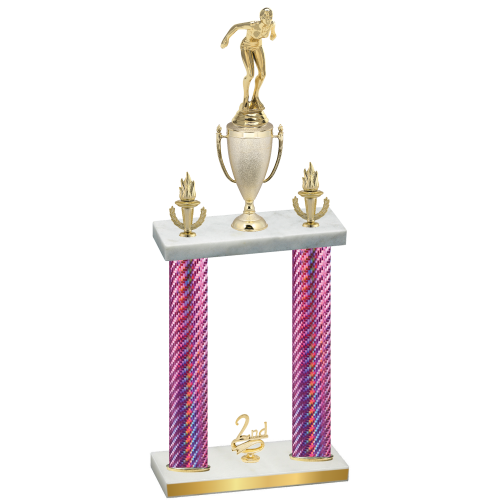 Double Pink Carbon Fiber Second Place Tennis Trophy