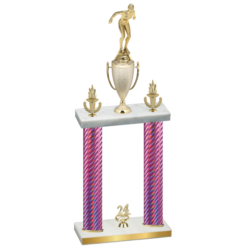 Double Pink Carbon Fiber Year Tennis Trophy