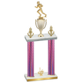 Double Pink Carbon Fiber First Place Football Trophy