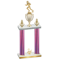 Double Pink Carbon Fiber Second Place Football Trophy