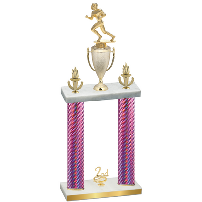 Double Pink Carbon Fiber Second Place Football Trophy