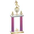Double Pink Carbon Fiber Third Place Football Trophy