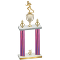 Double Pink Carbon Fiber Year Football Trophy