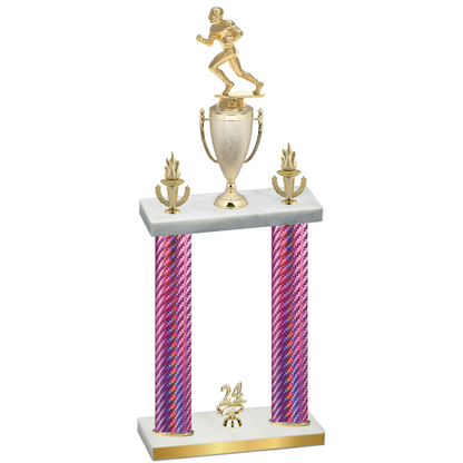 Double Pink Carbon Fiber Year Football Trophy