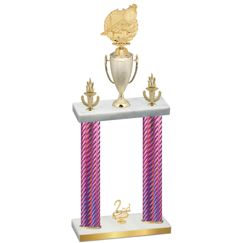 Double Pink Carbon Fiber Second Place Swimming Trophy