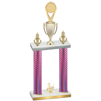 Double Pink Carbon Fiber Third Place Insert Trophy