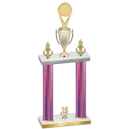 Double Pink Carbon Fiber Year Insert Trophy