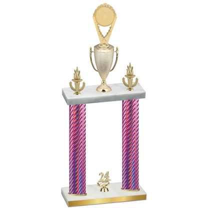Double Pink Carbon Fiber Year Insert Trophy