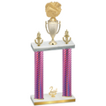 Double Pink Carbon Fiber Second Place Cheerleading Trophy