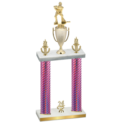 Double Pink Carbon Fiber Year Hockey Trophy